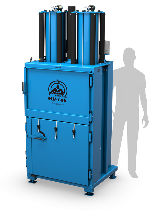 Ballenpresse 2306 in Blau mit Schattenfigur
