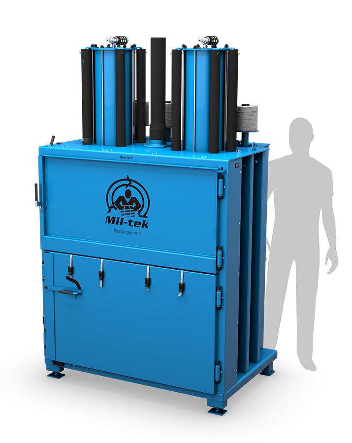 Ballenpresse 2509 in Blau mit Schattenfigur
