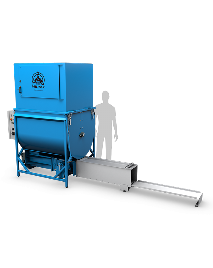 Mil-tek EPS2000 Styroporpresse mit Austragskanal für verdichtetes EPS