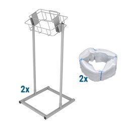 Infinity Bodenständer eckig mit 2 Rollen transparentem Endlossack