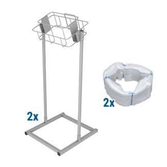Infinity Bodenständer eckig mit 2 Rollen transparentem Endlossack