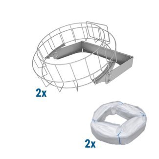 Runder Infinity XL Wandständer für Abfallsäcke mit 2 Halterungen und 2 Säcken